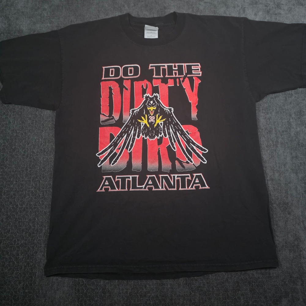 Vtg Y2K Atlanta Falcons Dirty Bird T-Shirt XL Black Miami Bound Graphic Tee Mens